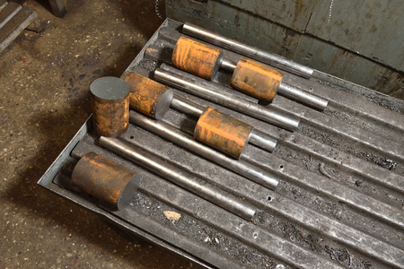 Round iron residues after trimming at the factory.The remains of round iron of different thickness...