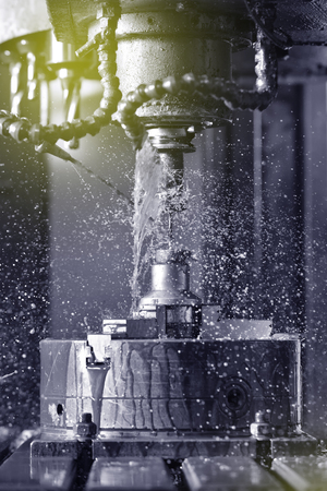 Spindle chuck and installed metal part in pocessing on high precision Cnc industrial lathe turning...