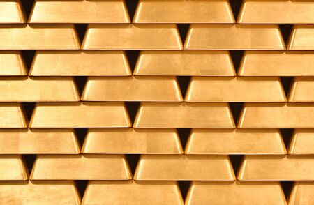 Gold bullion wall texture. Bright gold bullion Background, patternの写真素材
