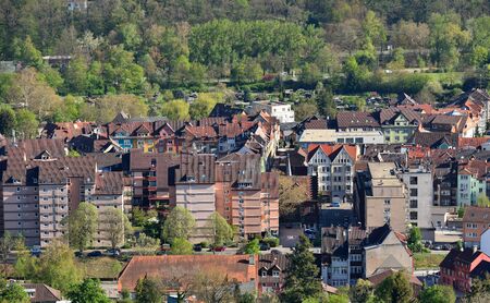 Top view of a residential area in the European city of Germany. European housing, a cute European cityの写真素材