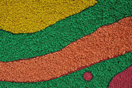 Painted stones in different colors for landscape designの写真素材