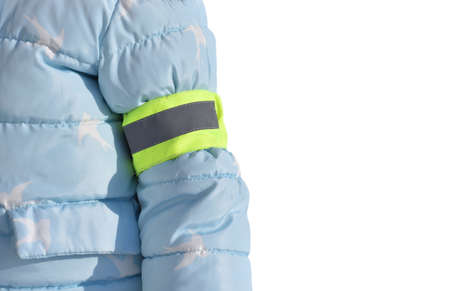 Reflective tape on the arm of the child, for safety in the dark
