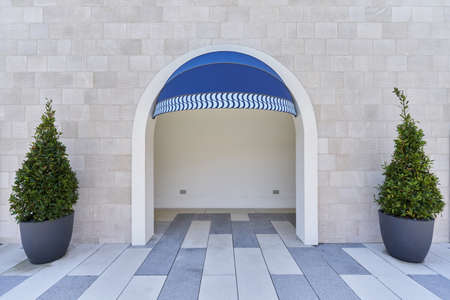 Empty retail plase in the building for a street shopの写真素材