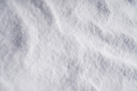 Top view of the snowy surfaceの写真素材