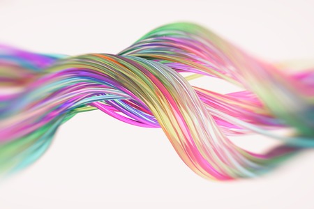 Abstract Background of Colored Wavy Lines in 3dの写真素材