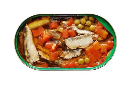 canned fish with vegetablesの写真素材