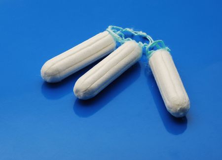 tampons over blueの写真素材