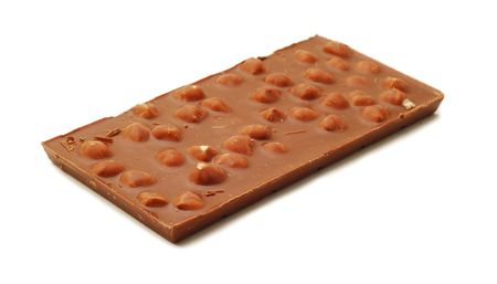 chocolate with hazelnutsの写真素材