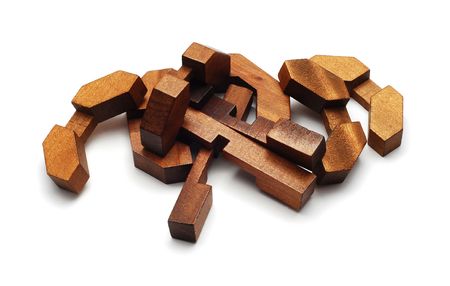 wooden puzzleの写真素材