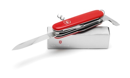 Caransebes, Romania, January, 17th, 2012 - Victorinox penknife isolated on white