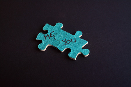 love concept, two jigsaw puzzle pieces  の写真素材