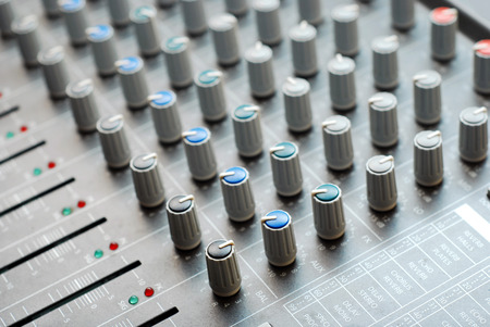 close-up of an audio mixerの写真素材