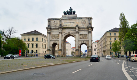 the victory gate in munich, germanyのeditorial素材