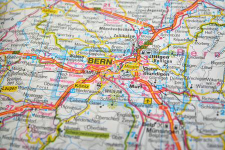 map of bern, switzerlandのeditorial素材