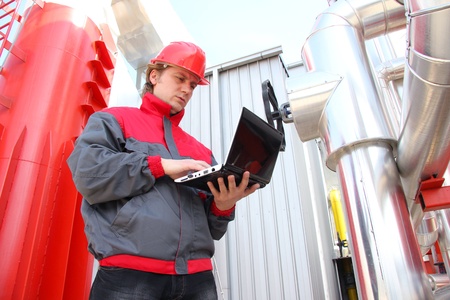 Industrial worker with notebook