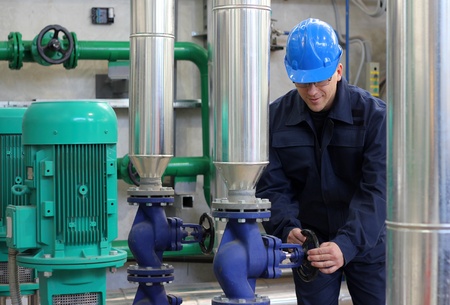 Worker control devices in Heating and Power Plantの写真素材