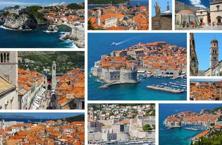 Dubrovnik in Croatia, collageのeditorial素材