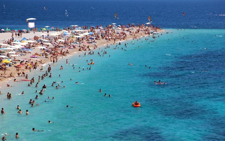 Golden beach in Bol on Island Brac in Croatiaのeditorial素材