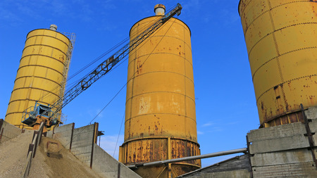 Preparation of construction materials, sand and gravel for building and concreting in gravel pitの写真素材