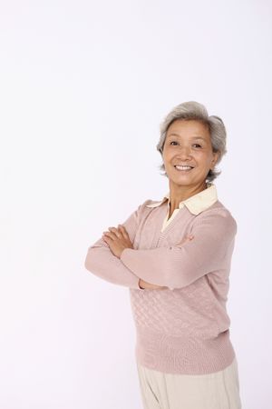 Senior woman smiling and posing for the camera