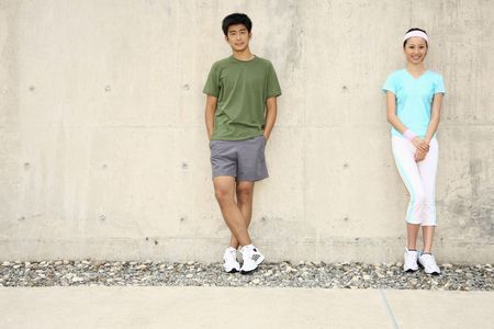 Man and woman posingの写真素材