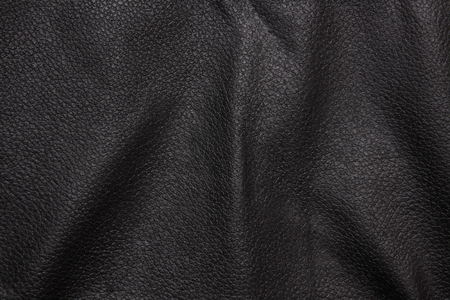 Wavy black leather textureの写真素材