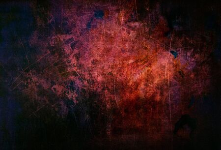 Background with scratches in black, red, purple color scary eroded metal for graphic designの写真素材
