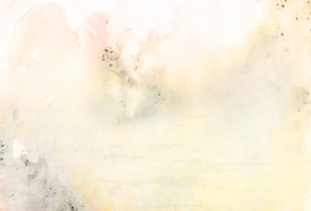 Subtle creative watercolor grunge background aquarelle vintage paper with organic multi color stainsの写真素材