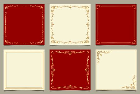 Vintage vector Set. Floral elements for design of monograms, invitations, frames menus, labels and websites. Graphic elements for design of catalogs and brochures of cafes, boutiquesのイラスト素材