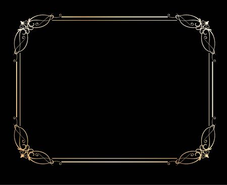 Vector set of vintage elements for design. Ornamental frames, borders, dividers, banners, arrows, monogram, corners, square, template. Pear and flower vignette. Premium gold styleのイラスト素材