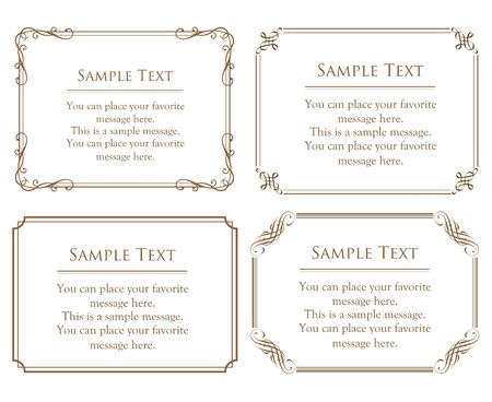Vector set of vintage elements for design. Ornamental frames, borders, dividers, banners, arrows, monogram, corners, square, template. Pear and flower vignette. Premium gold styleのイラスト素材