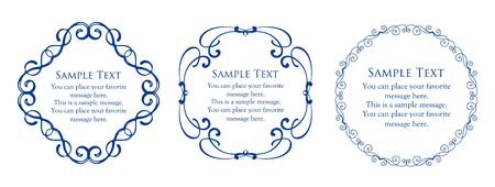 Royal monogram frame. Hand drawn crown emblem, vintage doodle sketch sign and elegant monograms. Decorative antique boutique signage border or floral ornament goldのイラスト素材