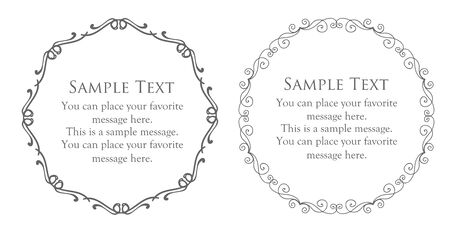 Royal monogram frame. Hand drawn crown emblem, vintage doodle sketch sign and elegant monograms. Decorative antique boutique signage border or floral ornament goldのイラスト素材