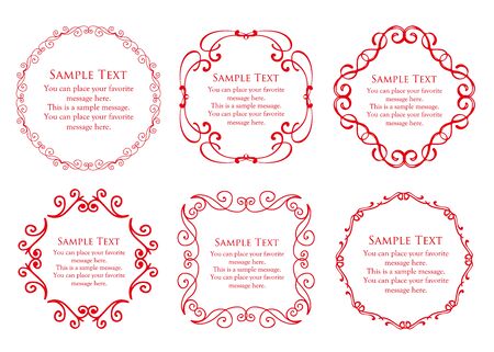 Royal monogram frame. Hand drawn crown emblem, vintage doodle sketch sign and elegant monograms. Decorative antique boutique signage border or floral ornament gold. Isolated vector symbols setのイラスト素材