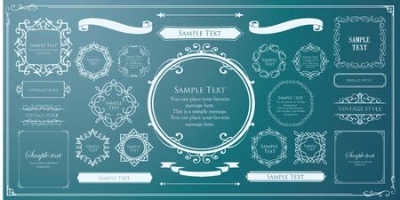 Luxury frame design, calligraphic material, luxury, templateのイラスト素材