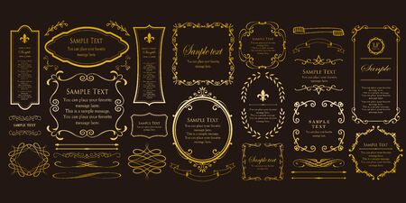 Luxury frame design, calligraphic material, luxury, templateのイラスト素材