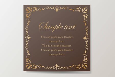 Wedding card design, Beautifully decorated card design, antique patterned frame designのイラスト素材