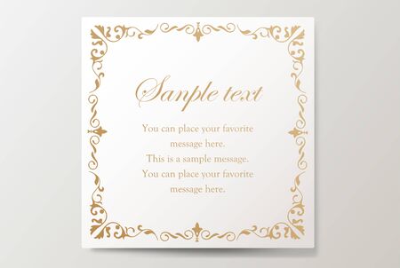 Wedding card design, Beautifully decorated card design, antique patterned frame designのイラスト素材