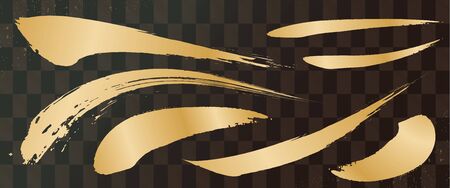 Written with a brush, Japanese style material, design element, analog touch, line written with inkのイラスト素材