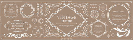 Luxury card design. Antique decorative design. Elegant edge pattern.の写真素材