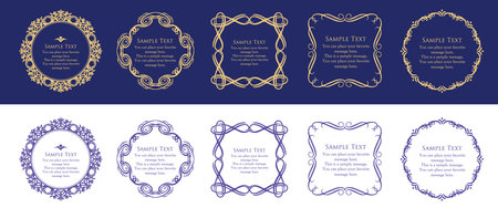 Luxury card design. Antique decorative design. Elegant edge pattern.のイラスト素材