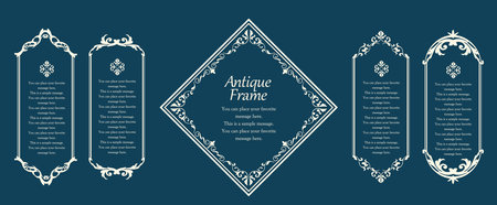 Luxury card design. Antique decorative design. Elegant edge pattern.のイラスト素材