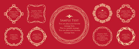 Luxury card design. Antique decorative design. Elegant edge pattern.のイラスト素材