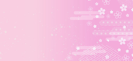 New Year's background illustration. A beautiful background with Japanese patterns.のイラスト素材