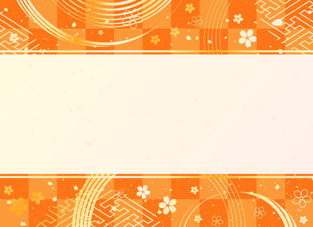 New Year's background illustration. A beautiful background with Japanese patterns.のイラスト素材