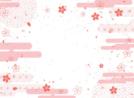 New Year's background illustration. A beautiful background with Japanese patterns.の写真素材