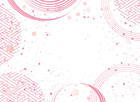 New Year's background illustration. A beautiful background with Japanese patterns.の写真素材