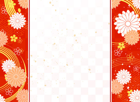 New Year's background illustration. A beautiful background with Japanese patterns.の写真素材
