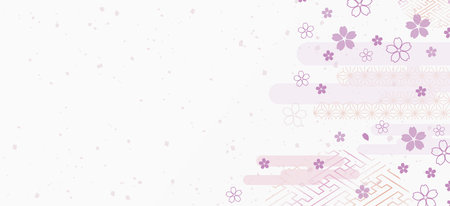 New Year's background illustration. A beautiful background with Japanese patterns.の写真素材