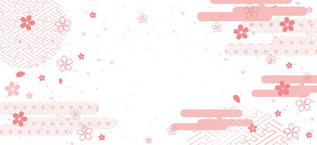 New Year's background illustration. A beautiful background with Japanese patterns.の写真素材
